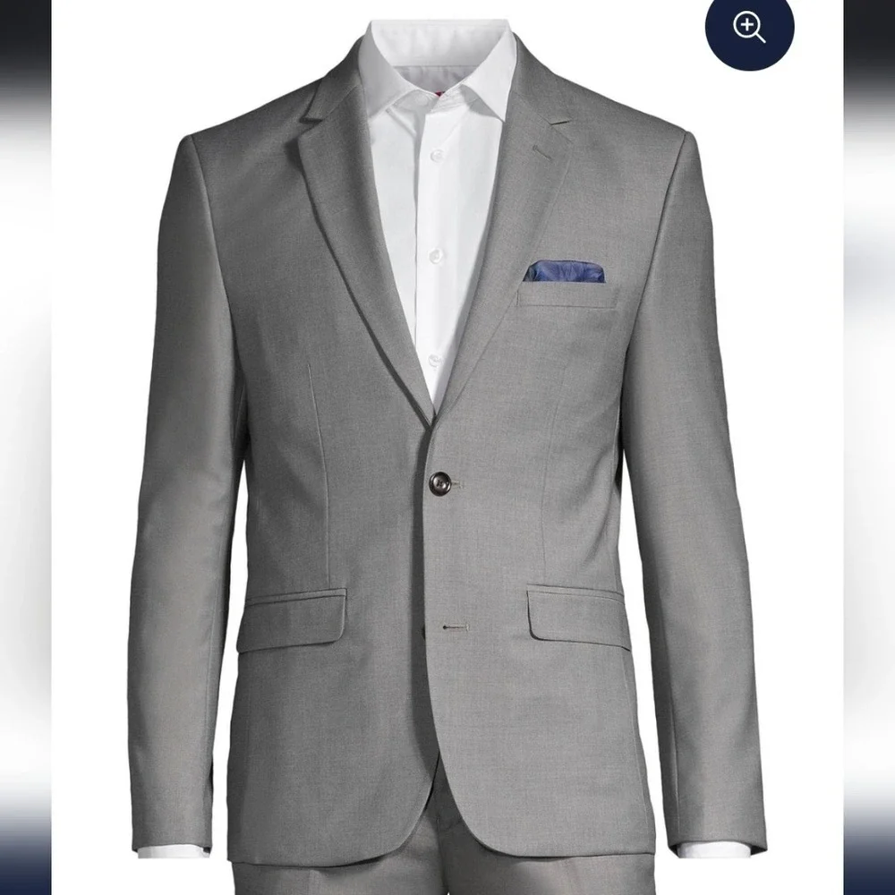 Men's Soul of London Sport Coat Size 44 Tall, Grey with Blue Lining